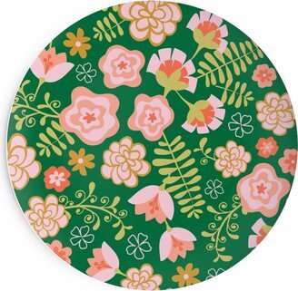 Salad Plates: Fiesta Flowers - Green Salad Plate, Green