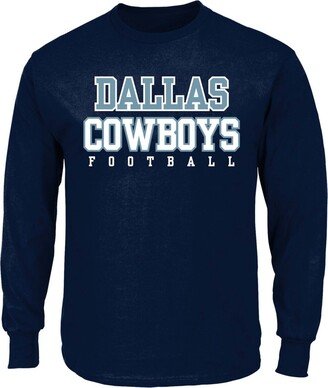 Men's Big and Tall Navy Dallas Cowboys Practice Long Sleeve T-shirt