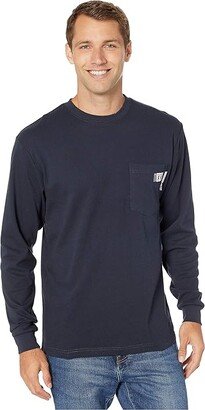 FR (Flame Resistant) Long Sleeve Tee (Navy) Men's Clothing