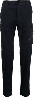 Lens-detail straight-leg trousers