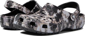 Classic Tie-Dye Graphic Clog (Black/Bleach Dye) Clog Shoes