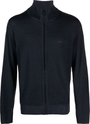 Zip-Up Virgin Wool Cardigan