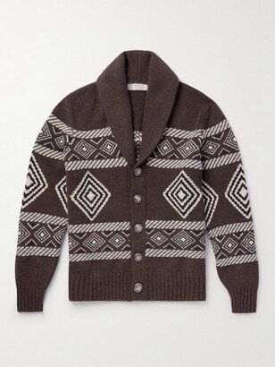 Shawl-Collar Fair Isle Cashmere Cardigan