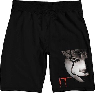 Pennywise Face IT Movie Men's Black Sleep Pajama Shorts-Medium