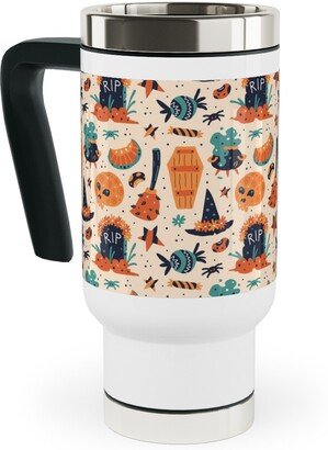 Travel Mugs: Halloween Rip - Multi Travel Mug With Handle, 17Oz, Multicolor