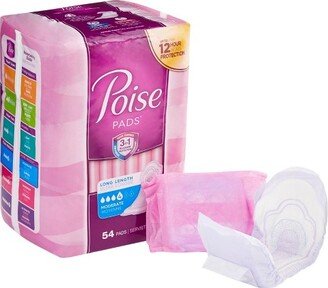 Poise Bladder Control Pads, Adult Women, Moderate Absorbency, Disposable, 54 Count, 2 Packs, 108 Total