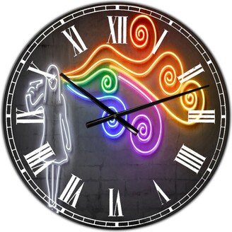 Designart the Dark Side of the Mind Large Modern Wall Clock - 38