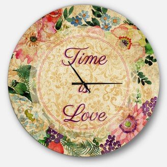 Designart Oversized Quote Round Metal Wall Clock - 36 x 36