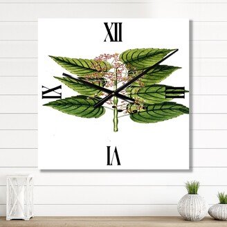 Designart 'Vintage Plant Life XXVI' Traditional Metal Wall Clock