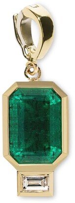 18K Emerald and Baguette Diamond Charm