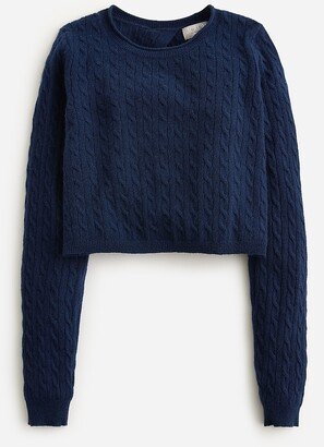 Collection cashmere cable-knit tie-back cropped sweater