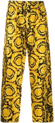 Barocco print silk pajama trousers