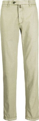 Slub-Texture Tapered Trousers