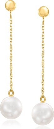 Canaria Fine Jewelry Canaria 7-8mm Cultured Pearl Drop Earrings in 10kt Yellow Gold