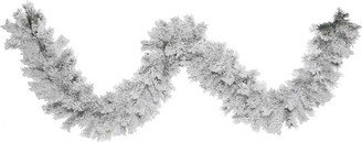 9' Flocked Alaskan Pine Artificial Christmas Garland, Unlit