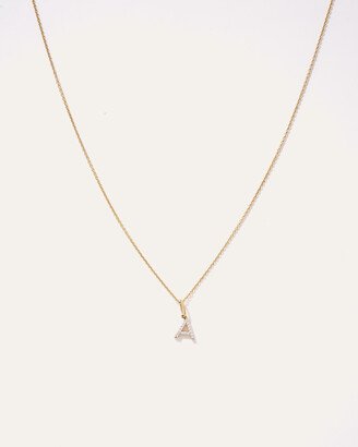14K Gold Diamond Letter Pendant Necklace