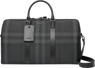 Check Leather-Trimmed Holdall