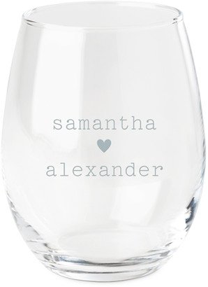 Stemless Wine Glasses: Perfect Pair Heart Wine Glass, Etched Wine, White