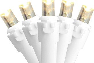 Northlight Set of 100 Warm White Led Wide Angle Christmas Lights - White Wire