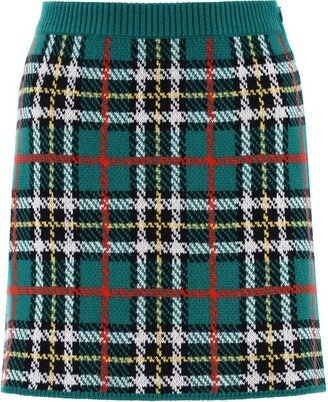 Checked Knit Mini Skirt