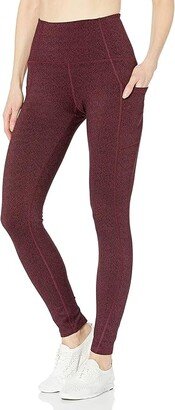 Women's High Waist Jacquard Legging (Mulled Berry Heather) Women's Clothing