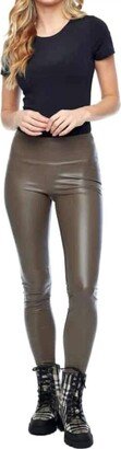 Iltm Vicky Vegan Pleather Pant In Taupe