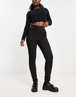 skinny tailored pants in black-AA