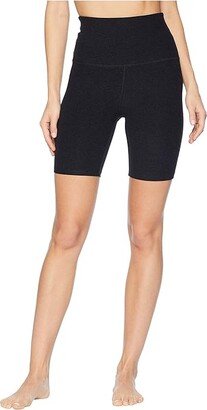 Spacedye High Waisted Biker Shorts (Darkest Night) Women's Shorts