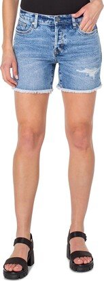 Womens Light Wash Mini Denim Shorts