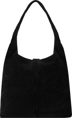 Brix + Bailey Black Soft Suede Leather Hobo Shoulder Bag | Bxxxe