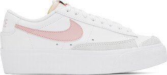 White & Pink Blazer Low Platform Sneakers