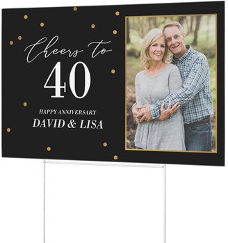 Yard Signs: Confetti Party Celebration Yard Sign, Black