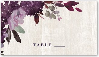 Wedding Place Cards: Muted Florals Wedding Place Card, Purple, Placecard, Matte, Signature Smooth Cardstock