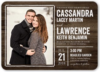 Wedding Invitations: Rustic Enchantment Wedding Invitation, Brown, Pearl Shimmer Cardstock, Rounded