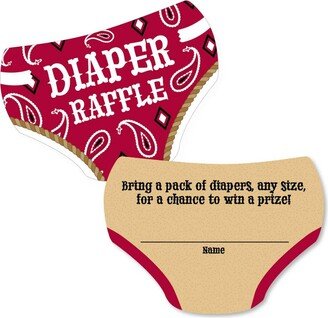 Big Dot Of Happiness Little Cowboy - Western Baby Shower Activities - Diaper Raffle Game - Set of 24