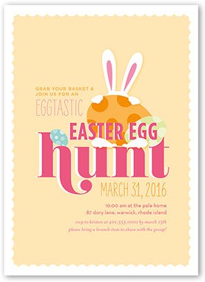 Easter Invitations: Eggtastic Egg Hunt Easter Invitation, Beige, Matte, Signature Smooth Cardstock, Square