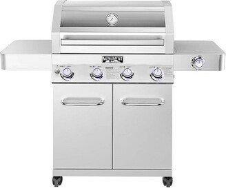 4-Burner Propane Stainless Steel Gas Grill with ClearView Lid Model 41847NG