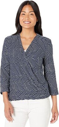 Mixed Lines Four-Way Cardigan (Indigo Multi) Women's Clothing