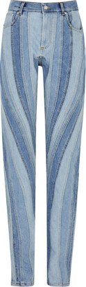 Spiral Panelled Tapered-leg Jeans