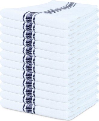 Sloppy Chef Herringbone Kitchen Tea Towels - (Pack of 12) 100% Cotton Dishcloth, Absorbent, Quick Dry Dish Drying Towel, 15 x 25 in