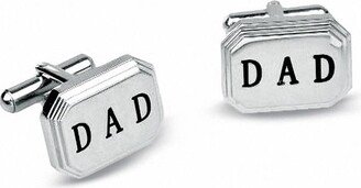 Stainless Steel and Black Enamel Dad Cuff Links