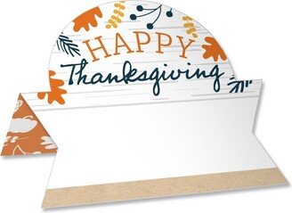 Big Dot of Happiness Happy Thanksgiving - Fall Harvest Party Tent Buffet Card - Table Setting Name Place Cards - Set of 24