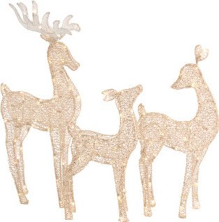 Set Of 3 Outdoor Safe Led Reindeer Decor