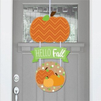 Big Dot of Happiness Pumpkin Patch - Hanging Porch Fall, Halloween or Thanksgiving Party Outdoor Decorations - Front Door Decor - 3 Piece Sign - Orang