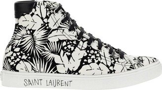Palm Printed High-Top Sneakers