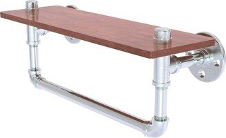 Pipeline Collection 16 Inch Ironwood Shelf with Towel Bar