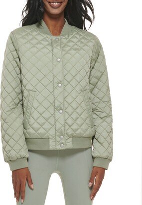 Women's Sherpa Lined Quilted Bomber Jacket (Standard & Plus Sizes)