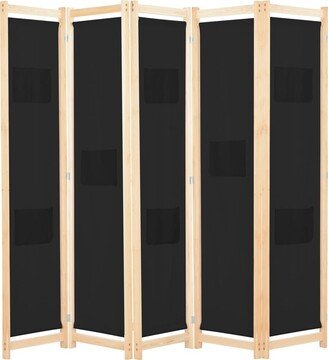 5-Panel Room Divider Black 78.7