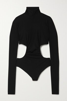 N°21 Alida Cutout Open-back Stretch-modal Thong Bodysuit - Black