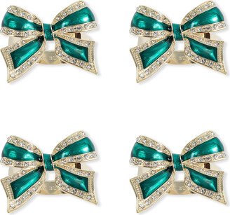 Enamel Bow Napkin Rings, Set of 4